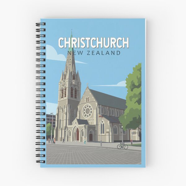Item preview, Christchurch New Zealand Illustration Travel Art Vintage designed and sold by KrisSidDesigns.