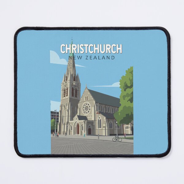 Item preview, Christchurch New Zealand Illustration Travel Art Vintage designed and sold by KrisSidDesigns.