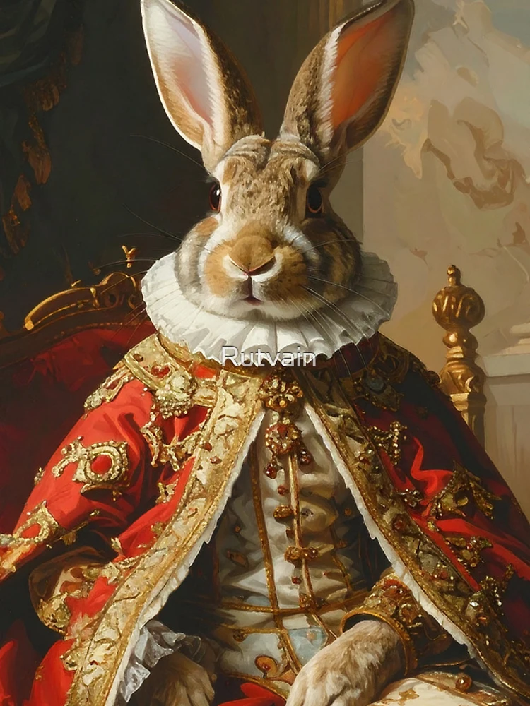 Thumbnail 4 of 4, iPhone Case, Royal Rabbit King Renaissance Throne Portrait designed and sold by Rutvain.