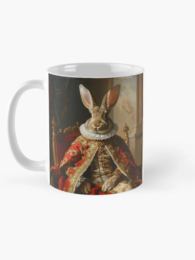 Thumbnail 5 of 6, Coffee Mug, Royal Rabbit King Renaissance Throne Portrait designed and sold by Rutvain.