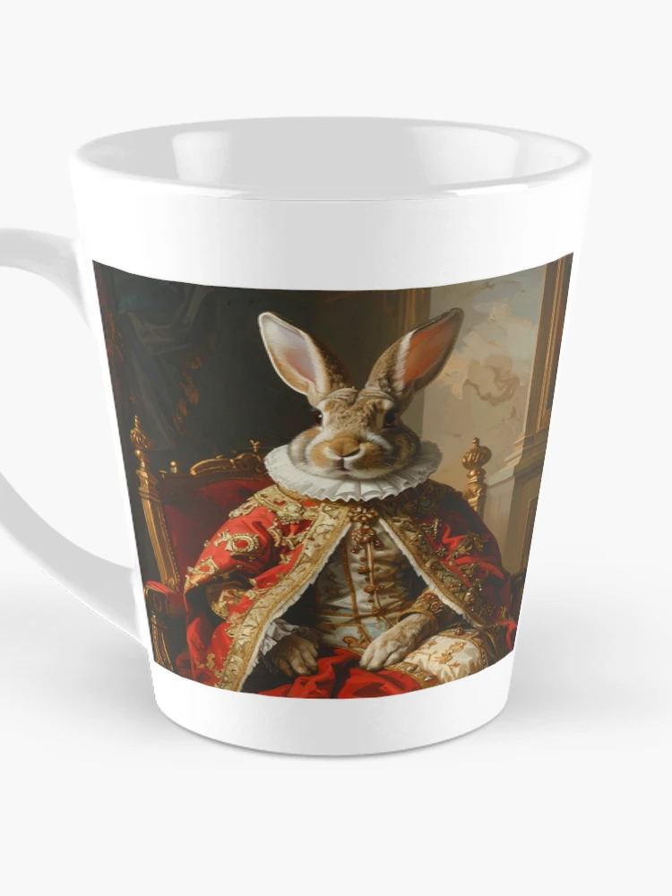 Thumbnail 3 of 4, Coffee Mug, Royal Rabbit King Renaissance Throne Portrait designed and sold by Rutvain.