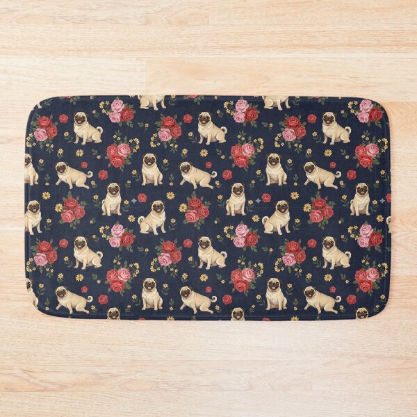 Item preview, Pugs & Roses Pattern Throw Blanket designed and sold by candiscamera.
