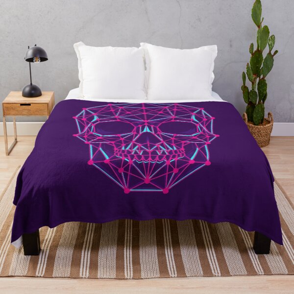 Item preview, Synthwave Geometric Neon Skull Wireframe 2026 designed and sold by MarCinu Art.