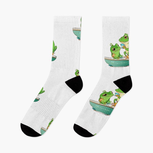 Item preview, Cozy Frog Tea Time Art | Cute Frog Illustration | Wholesome Cottagecore Animal Design designed and sold by Noctavia07.