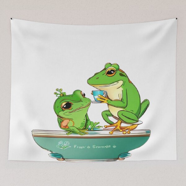 Item preview, Cozy Frog Tea Time Art | Cute Frog Illustration | Wholesome Cottagecore Animal Design designed and sold by Noctavia07.
