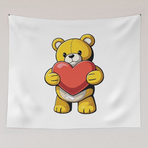 Item preview, Adorable teddy bear holding a heart designed and sold by ProjetF.