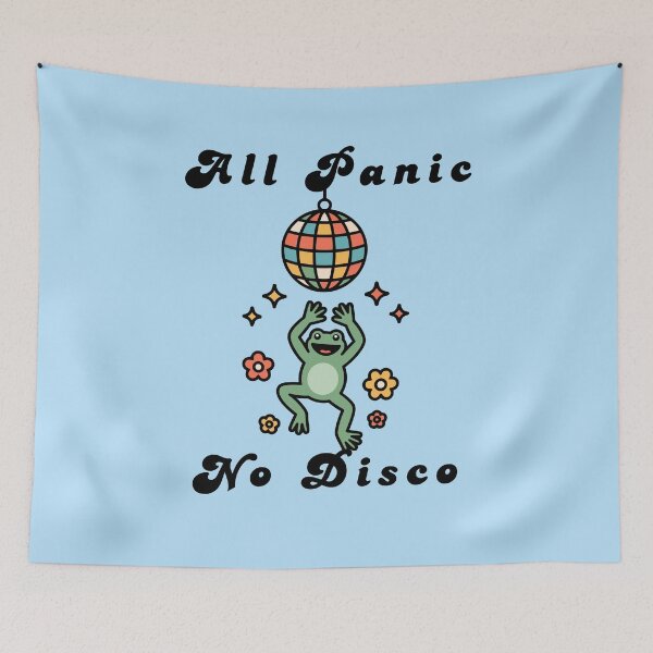 Item preview, All Panic No Disco Funny Retro Frog Art designed and sold by Mars Babe.