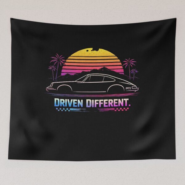 Item preview, Driven Different – 80s Retro Sunset Silhouette designed and sold by PrintHorizonD.