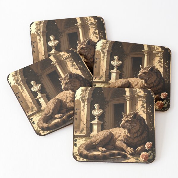 Item preview, Manticore in Forgotten Courtyard – Gothic Dark Academia Art designed and sold by semenol.