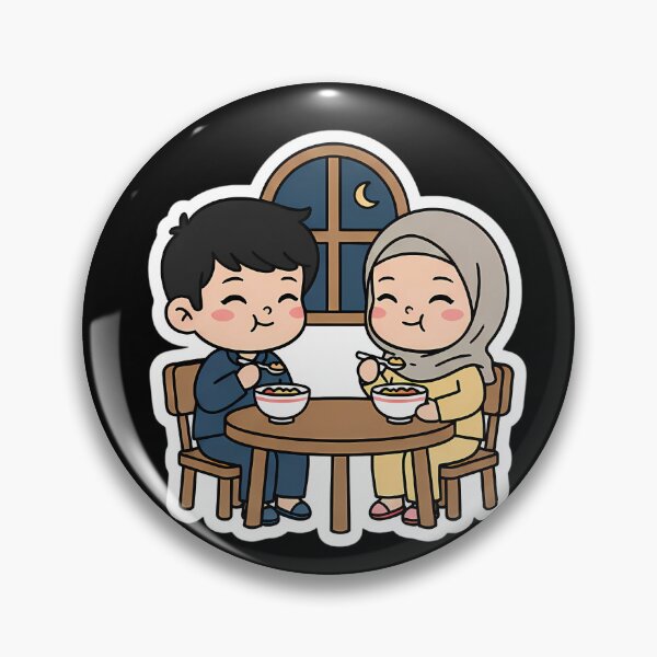 Item preview, Suhoor Time - Cute Kawaii Ramadan Family Meal Sticker designed and sold by ImpactVibe.
