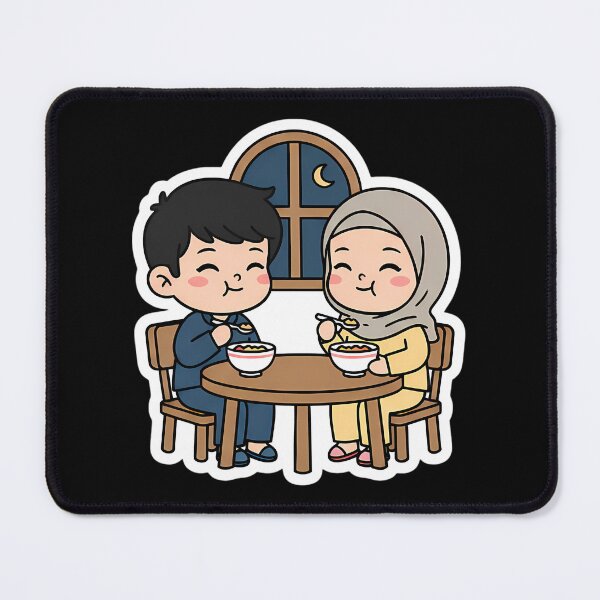 Item preview, Suhoor Time - Cute Kawaii Ramadan Family Meal Sticker designed and sold by ImpactVibe.