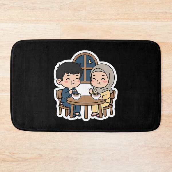 Item preview, Suhoor Time - Cute Kawaii Ramadan Family Meal Sticker designed and sold by ImpactVibe.