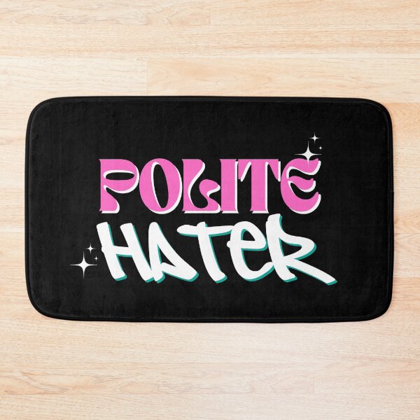 Item preview, Polite Hater Y2K Aesthetic Pink & Teal Graffiti Quote designed and sold by JB-designstudio.