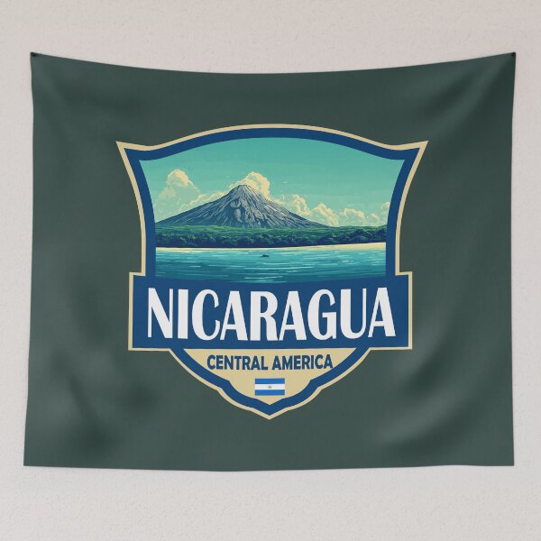 Item preview, Nicaragua Illustration Retro Badge designed and sold by KrisSidDesigns.