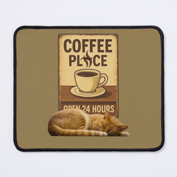 Item preview, Open 24 Hours-coffee, cat designed and sold by joztees.