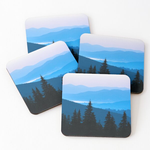 Item preview, Blue Misty Mountains – Layered Ridge Sunrise Landscape designed and sold by LRPhotoart.