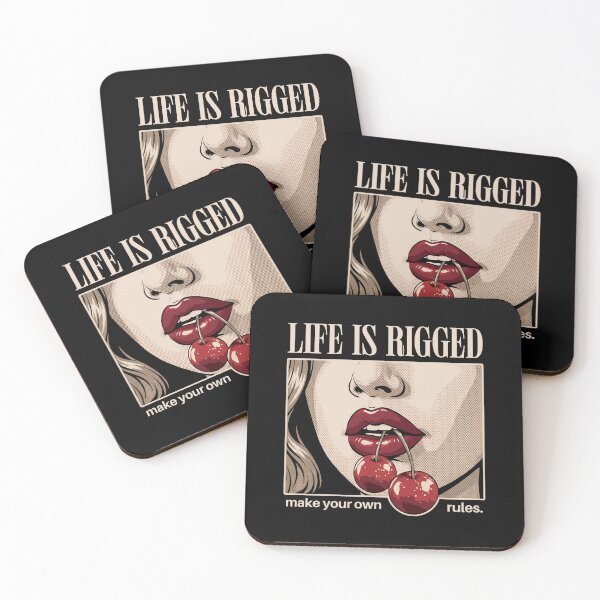 Item preview, Life is Rigged Make Your Own Rules - Pop Art Cherry Lips designed and sold by AnAzArt.