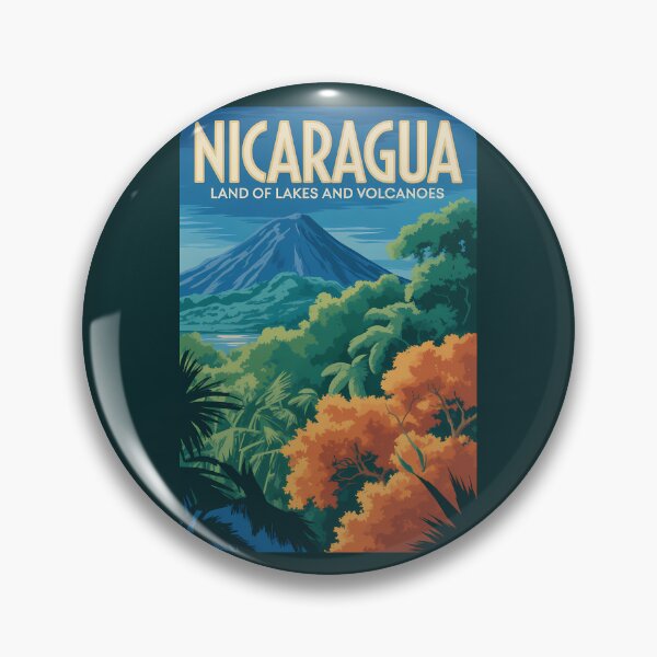 Item preview, Nicaragua Volcano Illustration Travel Art Vintage designed and sold by KrisSidDesigns.