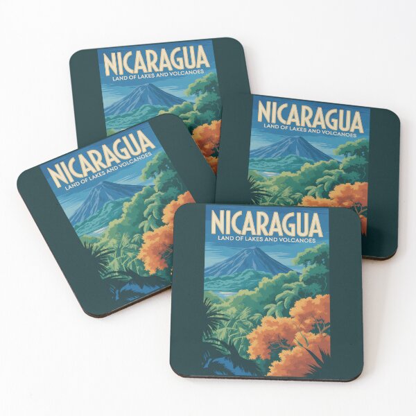 Item preview, Nicaragua Volcano Illustration Travel Art Vintage designed and sold by KrisSidDesigns.