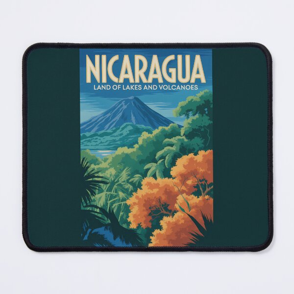 Item preview, Nicaragua Volcano Illustration Travel Art Vintage designed and sold by KrisSidDesigns.