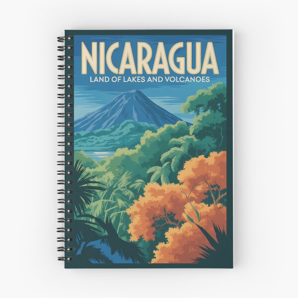 Item preview, Nicaragua Volcano Illustration Travel Art Vintage designed and sold by KrisSidDesigns.