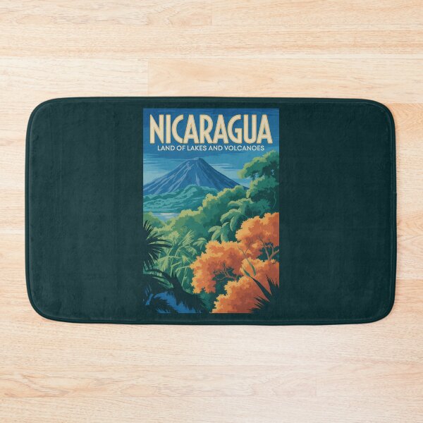 Item preview, Nicaragua Volcano Illustration Travel Art Vintage designed and sold by KrisSidDesigns.