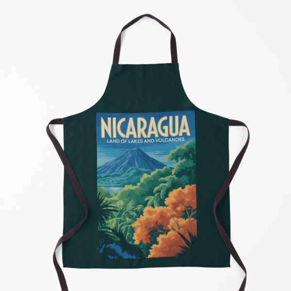 Item preview, Nicaragua Volcano Illustration Travel Art Vintage designed and sold by KrisSidDesigns.