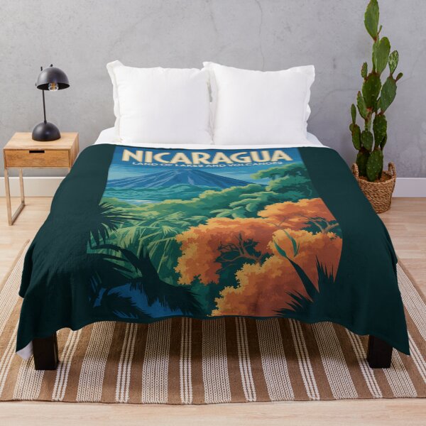 Item preview, Nicaragua Volcano Illustration Travel Art Vintage designed and sold by KrisSidDesigns.