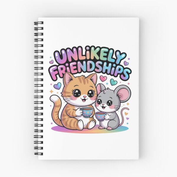 Item preview, Unlikely Friendships Cat and Mouse T-Shirt – Cute Kawaii Animal Best Friend Gift for Cat Lovers designed and sold by GemBob Creations.
