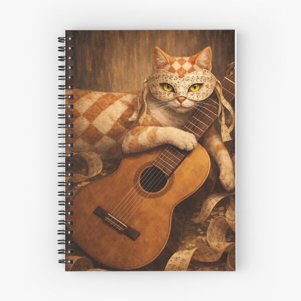 Item preview, Guitar Serenade, A Sweet Notes Cat Portrait designed and sold by Crisradin-Perlarte.