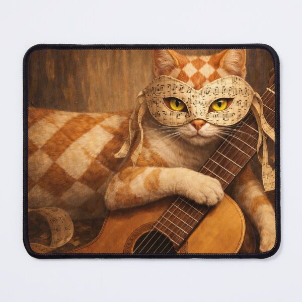 Item preview, Guitar Serenade, A Sweet Notes Cat Portrait designed and sold by Crisradin-Perlarte.