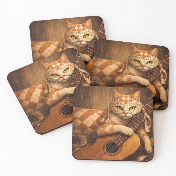 Item preview, Guitar Serenade, A Sweet Notes Cat Portrait designed and sold by Crisradin-Perlarte.