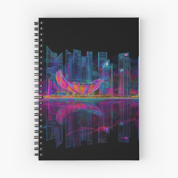 Item preview, Singapore Futuristic Neon Skyline - Full Spectrum designed and sold by SkylineVistas Designs.