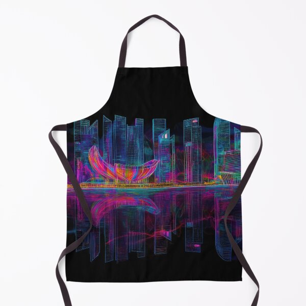 Item preview, Singapore Futuristic Neon Skyline - Full Spectrum designed and sold by SkylineVistas Designs.