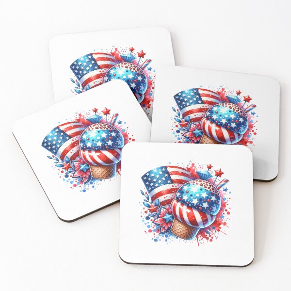 Item preview, Patriotic 4th of July USA Flag Ice Cream - Proud American United States Summer Art designed and sold by FuzionRaptor.