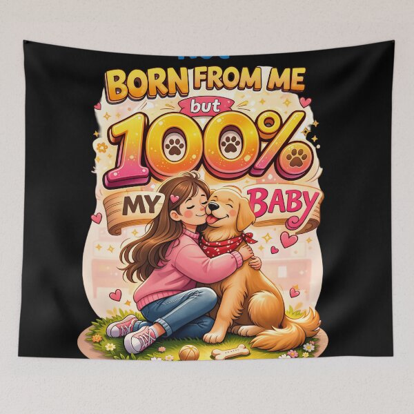 Item preview, Not Born From Me But 100% My Baby – Cute Dog Mom Illustration Gift designed and sold by LineLoo.