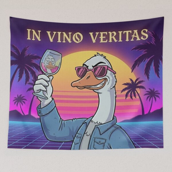 Item preview, In Vino Veritas Retro Wine Goose Art designed and sold by crazygoose30.