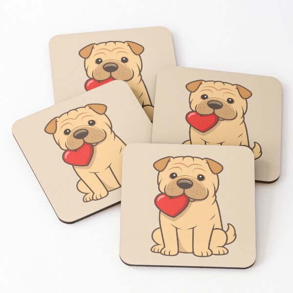 Item preview, Shar-Pei Dog Holding a Heart designed and sold by pikes84.