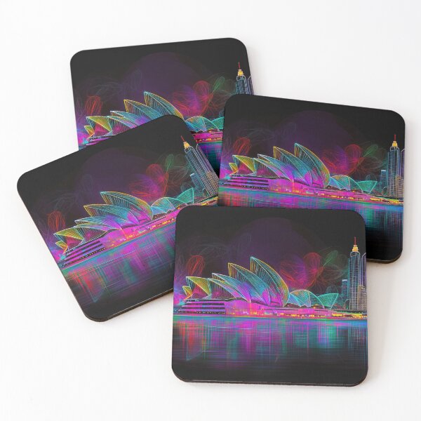 Item preview, Sydney Futuristic Neon Skyline - Full Spectrum designed and sold by SkylineVistas Designs.