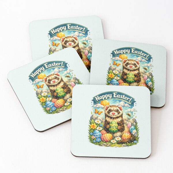Item preview, Ferret Easter Spirit – GeoWild Spring Wildlife Art designed and sold by GeoWild Designs.