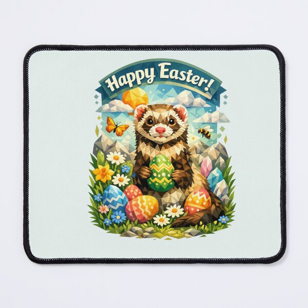 Item preview, Ferret Easter Spirit – GeoWild Spring Wildlife Art designed and sold by GeoWild Designs.