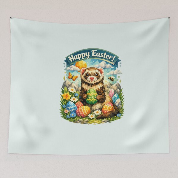 Item preview, Ferret Easter Spirit – GeoWild Spring Wildlife Art designed and sold by GeoWild Designs.