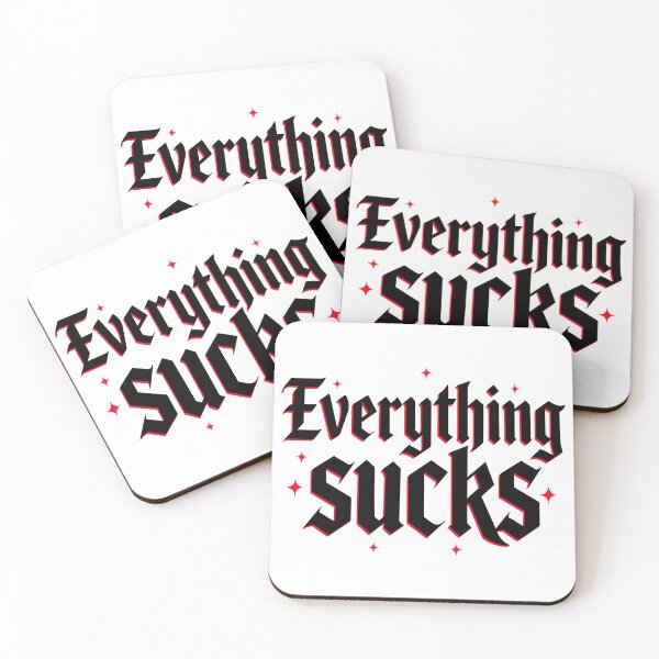 Item preview, Every thing Sucks y2k sticker text designed and sold by Pink-Tri-Pix.
