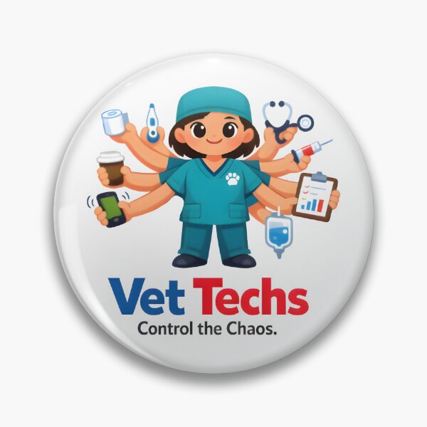 Item preview, Vet Techs Control the Chaos – Cute Veterinary Technician Multi-Tasking Design designed and sold by Bettybee00.