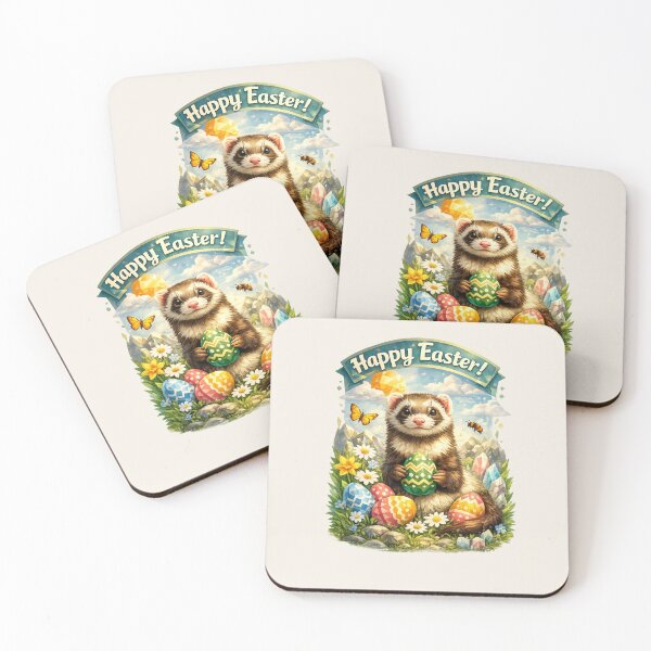 Item preview, Ferret Easter Spirit – GeoWild Spring Wildlife Art designed and sold by GeoWild Designs.