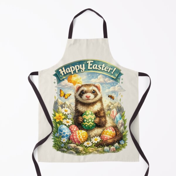 Item preview, Ferret Easter Spirit – GeoWild Spring Wildlife Art designed and sold by GeoWild Designs.