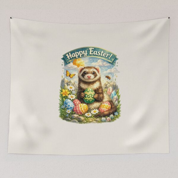 Item preview, Ferret Easter Spirit – GeoWild Spring Wildlife Art designed and sold by GeoWild Designs.