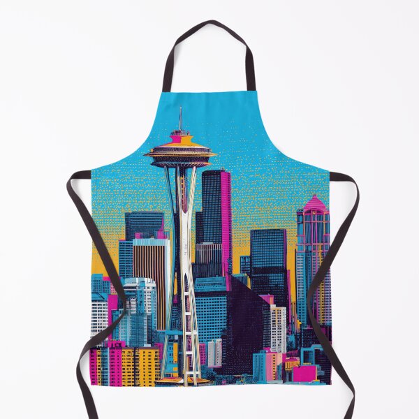 Item preview, Seattle Pop Art Skyline – Halftone Pulse designed and sold by SkylineVistas Designs.