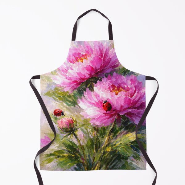 Item preview, Gorgeous pink peonies floral with Red Ladybugs designed and sold by scicilysimonee.