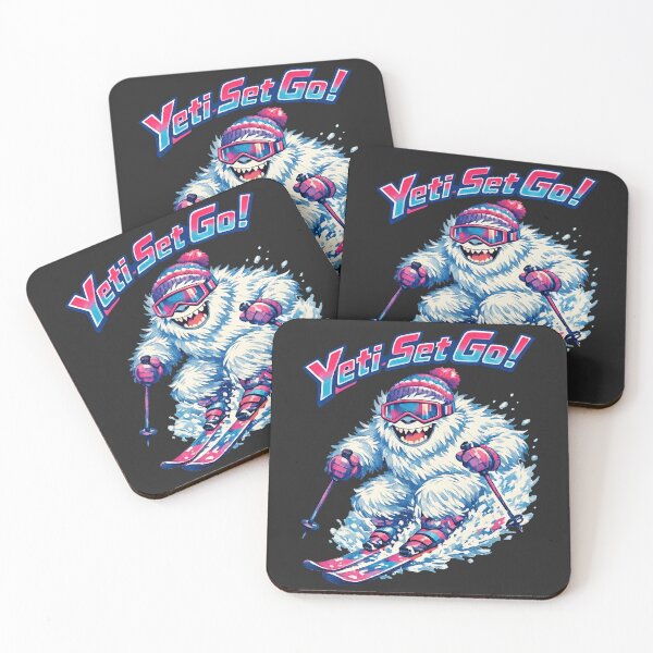 Item preview, Yeti Set Go! - Retro 80s Skiing Yeti designed and sold by DigitalGlade.